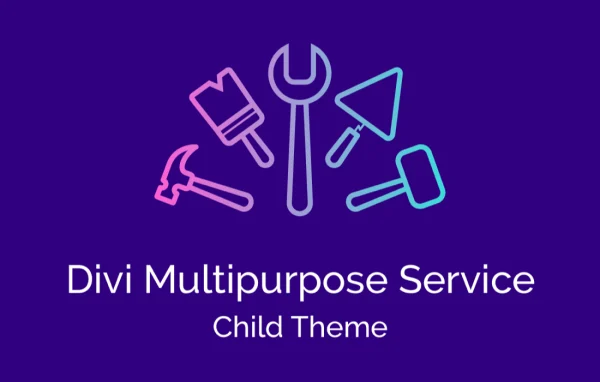 Divi Multipurpose Service Child Theme preview showing a service business website layout