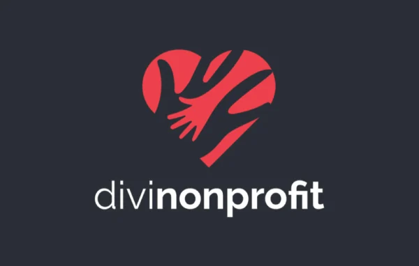 Divi Nonprofit child theme preview showing a charity website layout