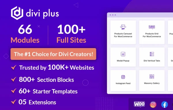 Divi Plus plugin banner for the Divi theme