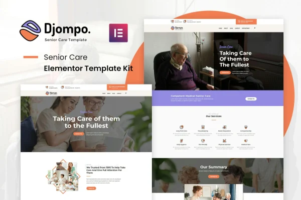 Djompo Kit senior care Elementor template kit preview