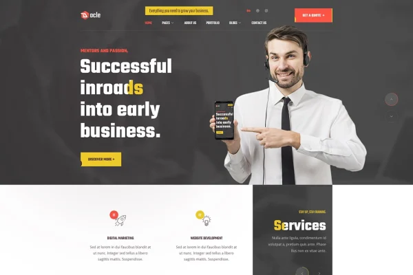 Docle digital agency WordPress theme preview