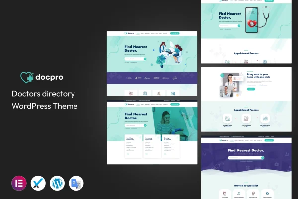 Docpro doctors directory WordPress theme preview