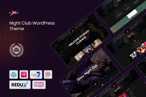 Domex night club WordPress theme preview