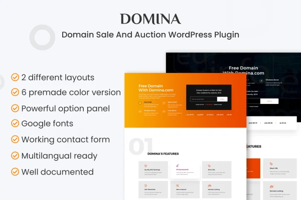 Domina Pro domain sale plugin banner