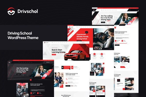 Drivschol driving school WordPress theme preview