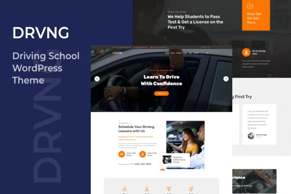 DRVNG driving school WordPress theme preview