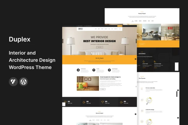 Duplex interior and architecture WordPress theme preview