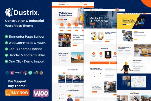 Dustrix construction and industry WordPress theme preview