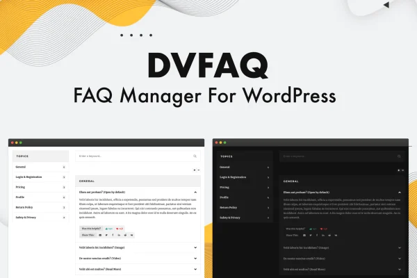 DVFAQ WordPress FAQ plugin banner