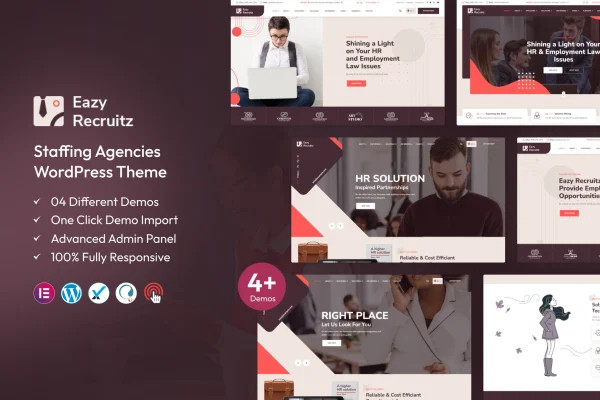 Eazy Recruitz staffing agency WordPress theme preview
