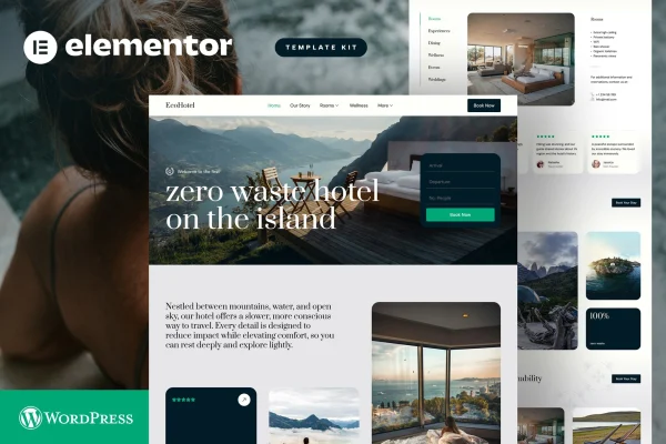 EcoHotel resort and wellness Elementor template kit cover image