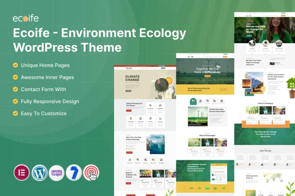 Ecoife environment and ecology WordPress theme preview