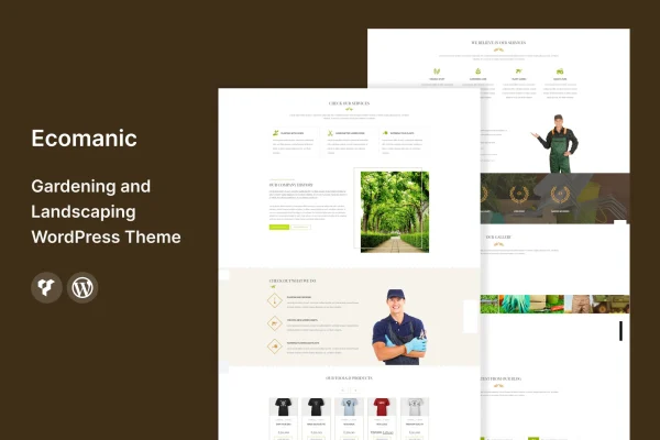 Ecomanic gardening WordPress theme preview