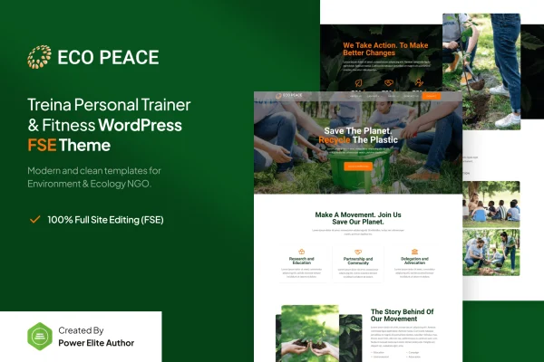 EcoPeace environment and ecology NGO WordPress theme preview