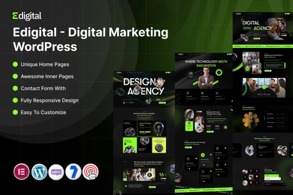 Edigital digital marketing agency WordPress theme preview