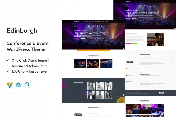 Edinburgh conference and event WordPress theme preview