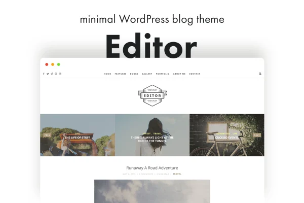 Editor Blog minimal WordPress blog theme preview