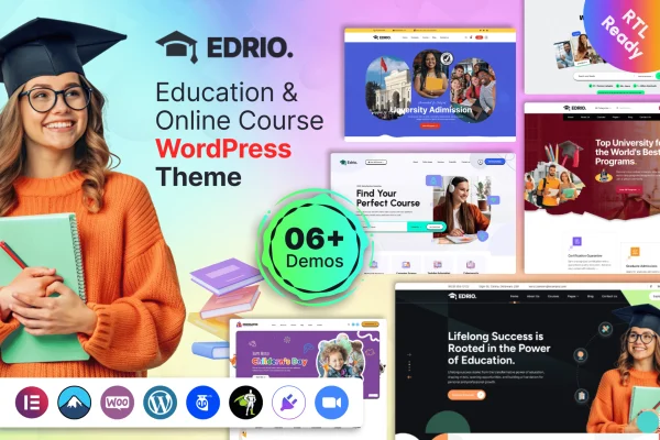 Edrio education and online course WordPress theme preview