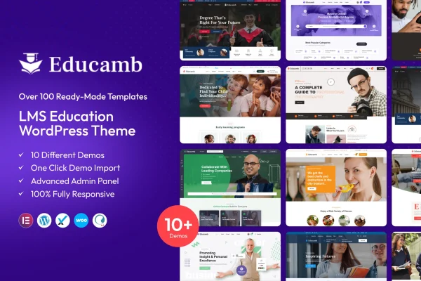 Educamb LMS education WordPress theme preview