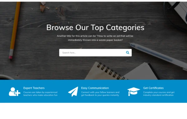 Edumax education WordPress theme preview with course listings
