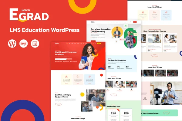 Egrad LMS education WordPress theme preview