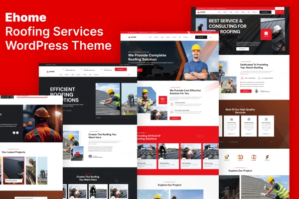 Ehome roofing services WordPress theme preview