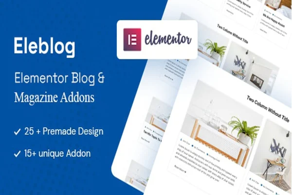 Ele Blog Elementor newspaper, magazine and blog addons plugin banner