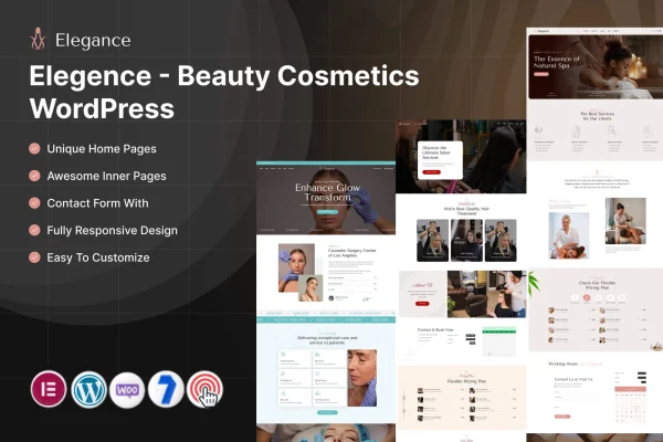 Elegence beauty and cosmetics WordPress theme preview