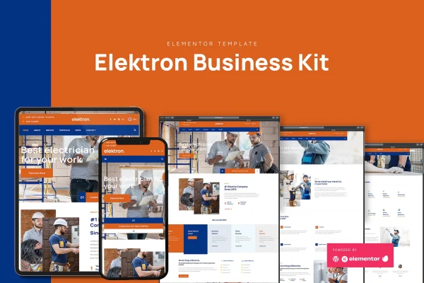 Elektron electric company Elementor template kit cover image