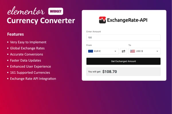Elementor - Currency Converter Widget plugin banner