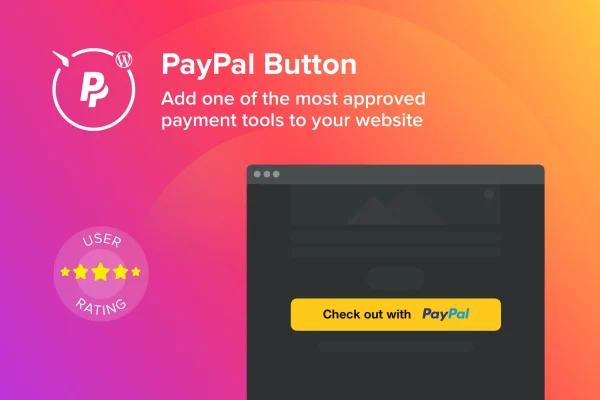 Elfsight PayPal Button CC plugin banner with PayPal payment buttons