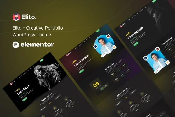 Elito creative portfolio WordPress theme preview