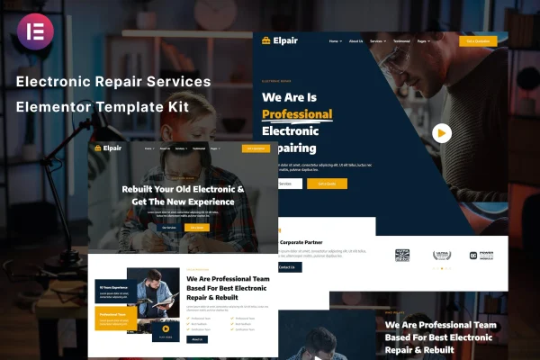 Elpair electronic repair services Elementor template kit cover image