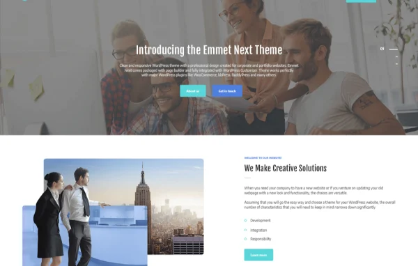 Emmet Next WordPress business theme preview