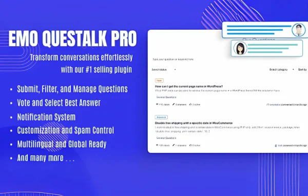 EMO QuesTalk Pro question and answer plugin banner