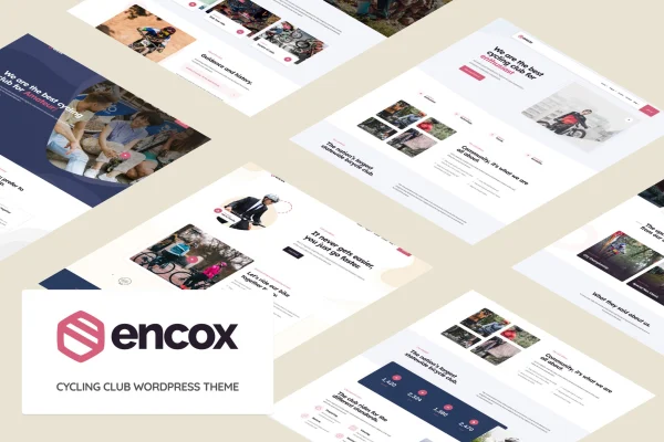 Encox Elementor template kit cover showing a modern business website layout