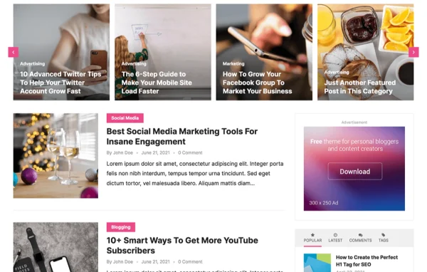 EnjoyLine Pro WordPress blog and magazine theme preview