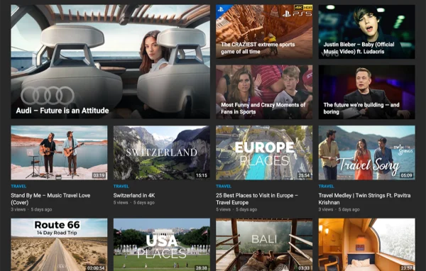 EnjoyVideo Pro WordPress theme preview showing a video blog layout