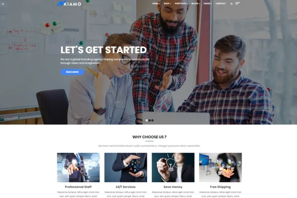 Enzio responsive business WordPress theme preview