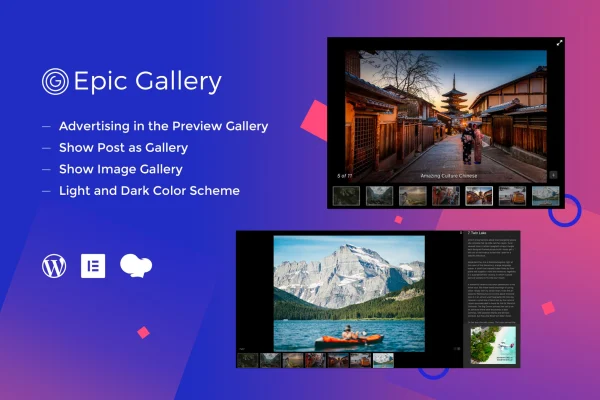 Epic Gallery zoom gallery addons for Elementor and WPBakery plugin banner