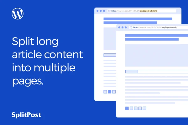 Epic Split Post plugin banner showing Ajax pagination for WordPress posts