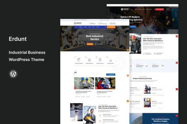 Erdunt industrial business WordPress theme preview
