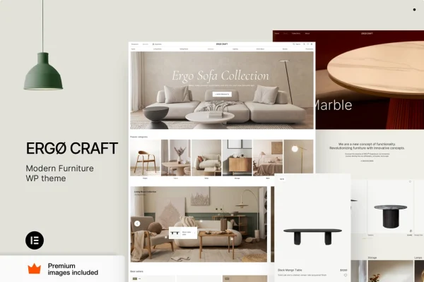 ErgoCraft furniture shop WordPress theme preview