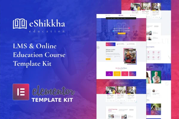 eShikkha eLearning Elementor template kit cover image
