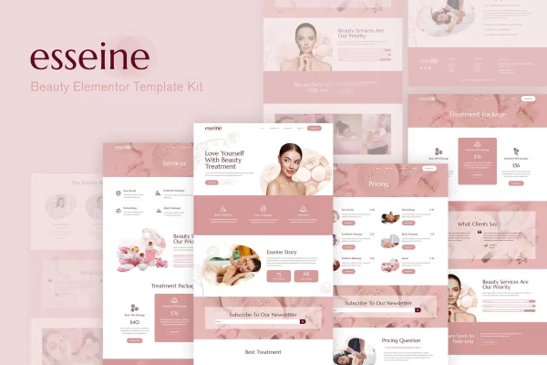 Essein beauty spa Elementor template kit cover image