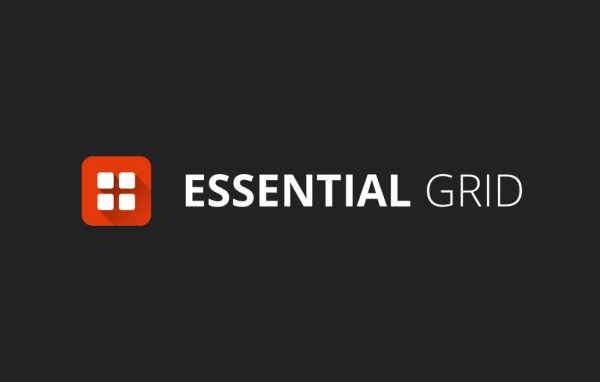Essential Grid plugin banner showing a responsive gallery grid layout
