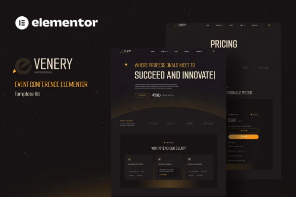 Evenery event and conference Elementor template kit preview