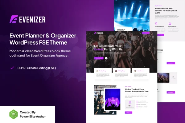 Evenizer event organizer WordPress theme preview