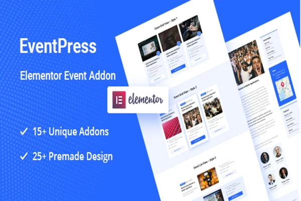 Eventpress Elementor events addon plugin banner