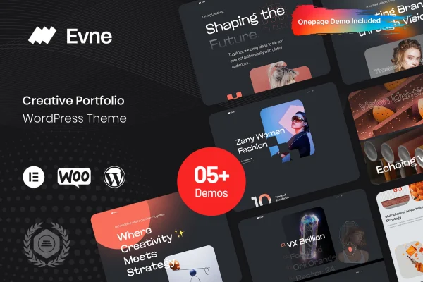 Evne creative portfolio WordPress theme preview